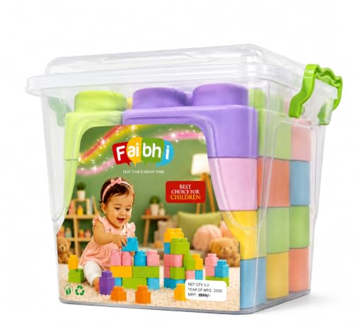 Image of Squishy Building Blocks, 27 Pcs, BPA-Free Teething Toy, Infants 5M+