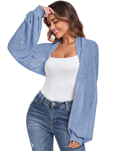 Image of ZAFUL Women's Sheer Shrug Y2K Long Sleeve Cardigans 2026 Irregular Tie Front Bolera