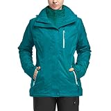 33,000ft Women's 3 in 1 Hooded Waterproof Coat Winter Ski Hiking Rain Jacket Softshell Fleece Lined Raincoat Windbreaker