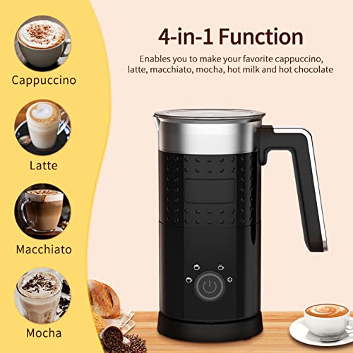 image for Rafow 4 in 1 Electric Milk Frother: 10oz/350 mL Large Capacity Electri
