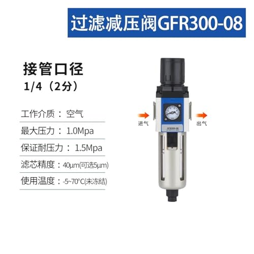 Filtre régulateur GFR300-08 1/4 pour traitement de la source d'air comprimé