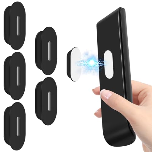 5 Stück 2025 Verbesserter Magnetischer Fernbedienung Halterung,Universal Silikon Fernbedienung Halterung Wand Schwarz Selbstklebend Wandhalterung...