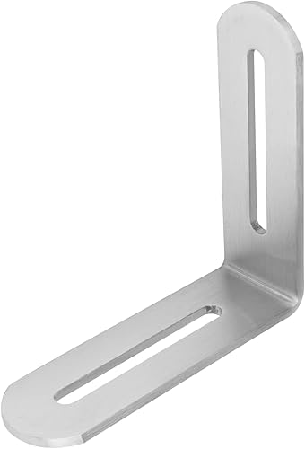 Miniatura 3 de 10 piezas de soporte de esquina ajustable en forma de L de 3-18 x 3-18 x 1516, soporte de esquina en L de acero inoxidable ranurado en ángulo recto,