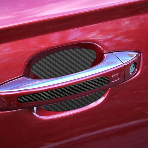 4 Stück Kohlefaser-Türgriffaufkleber, 4 Stück Kohlefasergriff-Antikollisionsstreifen, Türgriff-Schutzauto, Autotürgriff-Schutzaufkleber, Türgriff-Schutzfolie