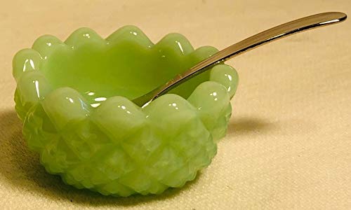 Salt Cellars Dips w/Spoons - English Hobnail - American Made using Original Westmoreland Glass Company mould (1)