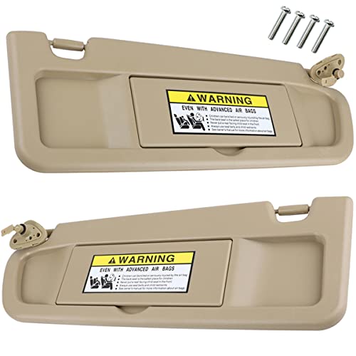 Nakuuly Left Driver and Right Passenger Side Sun Visor Beige Compatible with Honda Civic 2006 2007 2008 2009 2010 2011 Replaces # 83280-SNA-A01ZB 83230-SNA-A01ZB