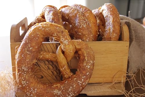 Croci Bakery Brezel - Kausnack für Hunde aus Rinderhaut, Huhn, Zahnpflegestick 190g / 19 cm