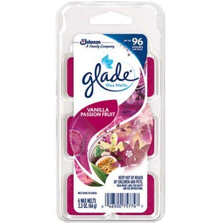 A Product of Glade Wax Melts Air Freshener Refill, Vanilla Passion Fruit, 6 ct, 2.3 oz - Pack of 3
