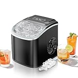DOGHLY Countertop Ice Maker, 26lbs/24H Portable Ice Machine, 9 Bullet Ice Cubes Ready in 5-8 Mins, Quiet Self-Cleaning Ice Maker with Scoop & Basket for Home, Kitchen, Office, Bar, RV, Black