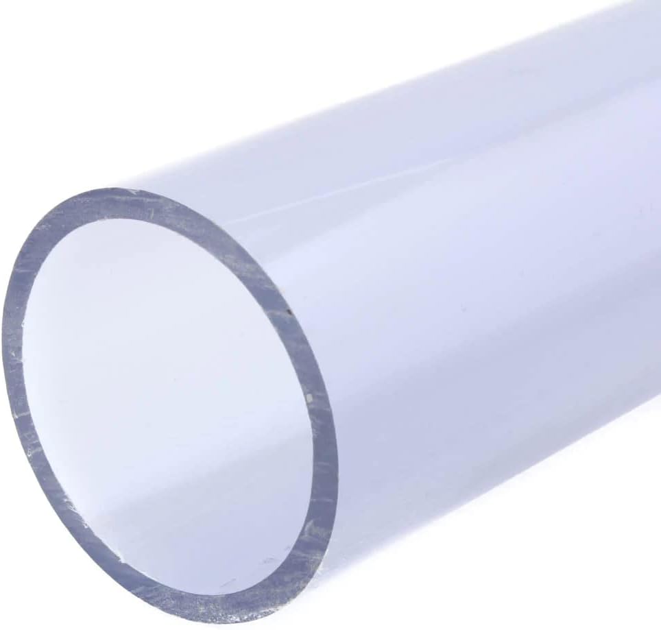 Rocwing Acrylic Clear Rigid Round Transparent Pipe Hollow Tube (1000mm Length, 100mm OD / 5mm W / 90mm ID)