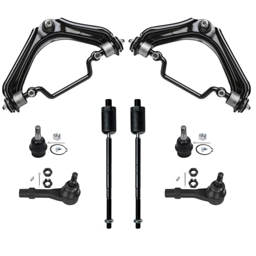 Image of Detroit Axle - 8pc Front End Upper Control Arms Kit for 2002 2003 Ford Explorer Mercury Mountaineer Upper Control Arms w /Ball Joints Lower Ball Joints Inner & Outer Tie Rods Replacement
