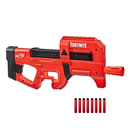 NERF Fortnite Compact SMG Motorized Blaster, Ultra Red Wrap Design, 8-Dart Internal Clip, 8 Elite Foam Darts, Electric Semi Auto Fortnite Toy Blaster