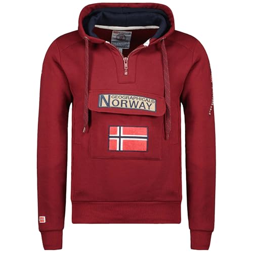 Sweat à capuche homme bordeaux de Geographical Norway pour le week-end