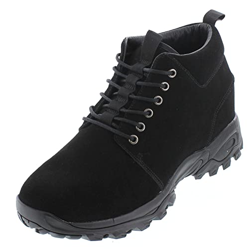 Image of CALTO - H7222-3.2 Inches Taller - Height Increasing Elevator Shoes - Black Boots (7 D(M) US)