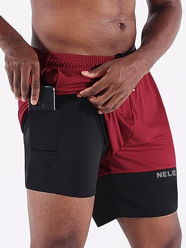 NELEUS Men's 2 in 1 Running Shorts with Liner,Dry Fit Workout Shorts with Pockets4