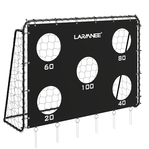 LARMNEE But de Football de 213 cm, Cage de Foot avec Mur Cible pour Enfant et Adulte, But de...