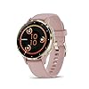 Garmin Venu 3S Soft Gold Stainless Steel Bezel 1.2-Inch AMOLED Touchscreen Display Smart Watch with 41mm Dust Rose Case and Silicone Band