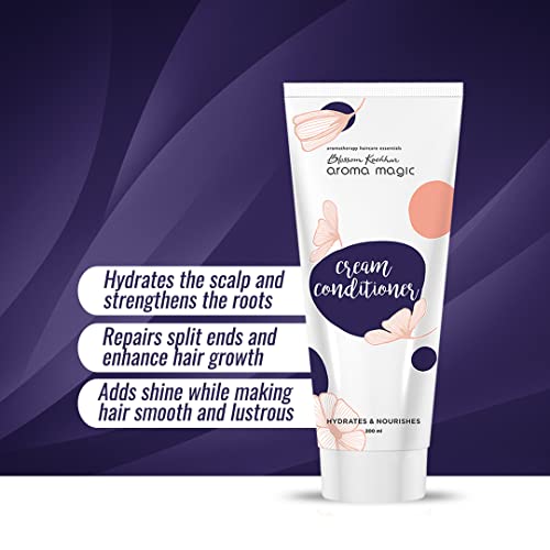 Image of Aroma Magic Cream Conditioner | for Split Ends, Dry Scalp & Dull Hair| Boost Hair Growth & Add Shine| Rosemary & Argan oils, Green tea, Carrot seed & Aloe Vera 200ml (Pack of 2)