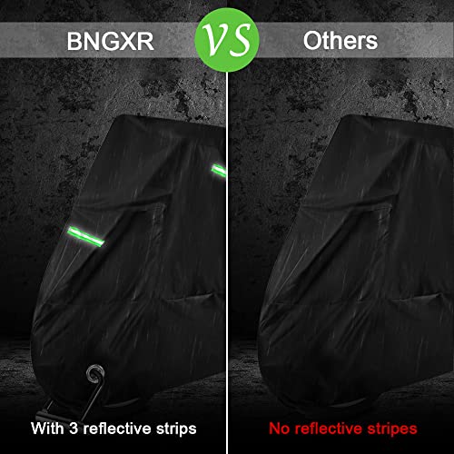 BNGXR Bâche de protection pour moto 190T - Imperméable - Avec trous de serrure - Coupe-vent - Résistant aux UV - 245 x 105 x 125 cm - Image 4