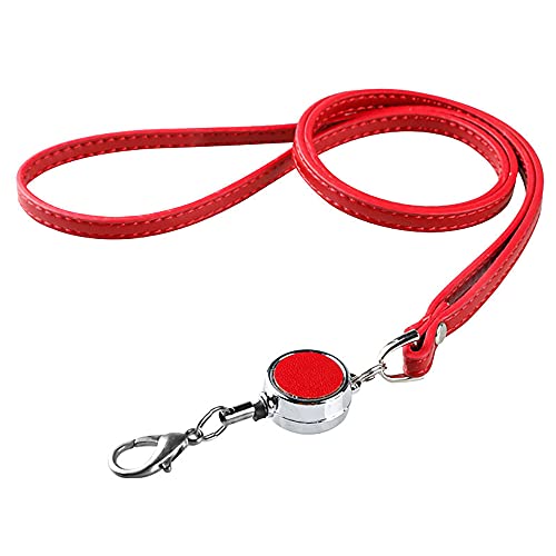 Aolaso Cordon pour clé en cuir synthétique avec bobine rétractable pour porte-badge, carte d'identité, badge Cover