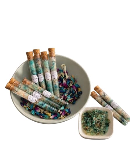 Luxury Lavender & Rose Bath Salt Tubes, Natural Epsom Salts with Essential Oils, Dried Flowers Pack of 3-image-14