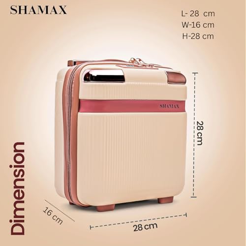 Image of Shamax Vanity Box Organiser Case (Waterproof) ABS (Travel-Friendly) Stylish Cosmetic Storage Box for Jewellery, Skincare & Beauty Storage Travel Cosmetic Case (28x16.5x30 cm) (Beige752)