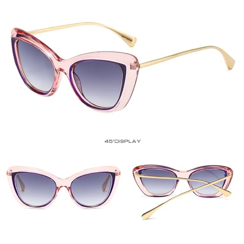 Cat Eyes Sunglasses Women Fashion Gradient Shades UV400 Men Sun Glasses Retro Punk Trending Female Eyewear 32353