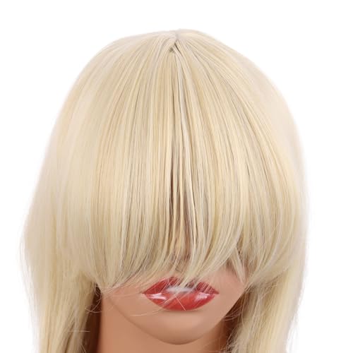 Image of MapofBeauty 20 Inch /50 cm Long Layered With Bangs Straight Synthetic fiber Shoulder Length Hair Party Wig (Mixed Gold)