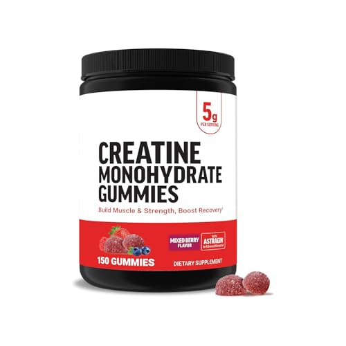 TOPROAD Creatine Gummies for Men & Women - 5g Creatine Monohydrate per Serving, 150 Mixed Berry...