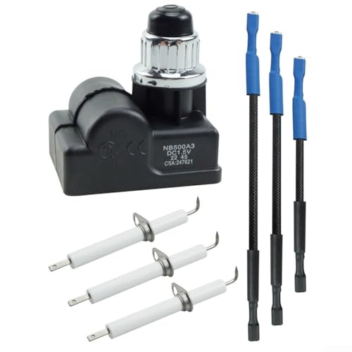 Eawfgtuw Kit d'allumage de rechange pour grille TS-IG3007 Pitboss Memphis 4 en 1, générateur d'étincelles en céramique avec 3 fils, pièces de barbecue à ajustement direct, pour une installation facile