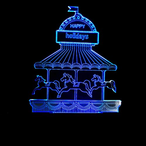 Preisvergleich Produktbild Illusionslicht, Nachtlicht, Nachtlampe, Karussell 3D-Beleuchtung Dekoration Freunde Geschenke für Kinder Geschenke Kinder Schlafzimmer Geburtstag Wohnzimmer Schlafzimmer 3D LED Tischlampe Geschenke