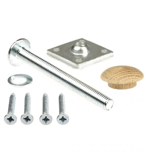 Jackson Woodturners Oak Handrail to Newel Post Fixing Kit – Staircase Handrail Connector for Oak Newel Posts