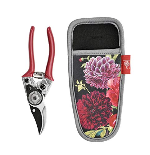 Burgon & Ball Secateurs Pruners & Holster Set in RHS British Bloom Design | Garden Tool Set Gift for Her