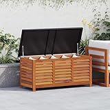 Iiaky Gartenbox Holz Massivholz Auflagenbox Holz Wetterfest Aufbewahrungsbox Garten Balkon...