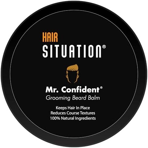 Mr. Confident Beard Balm Moisturizes, Shape, and Soften Coarse Hair while Encouraging Growth for a Fuller, Healthy-Looking Beard Leave-in-Conditioner Made with Natural and Organic Ingredients 2 Fl Oz Cover