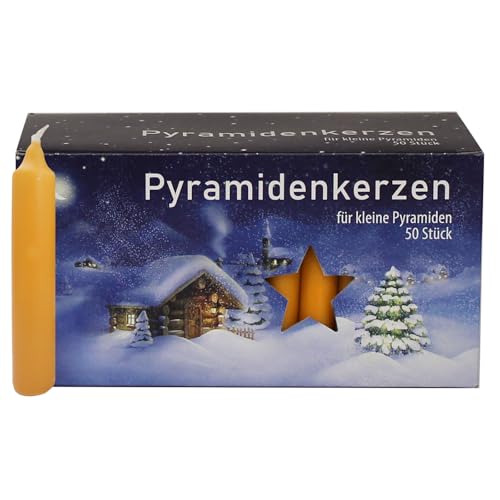 EWA Pyramidenkerzen klein, Natur ca. 14 x 74 mm 50 Stück/Pack,...