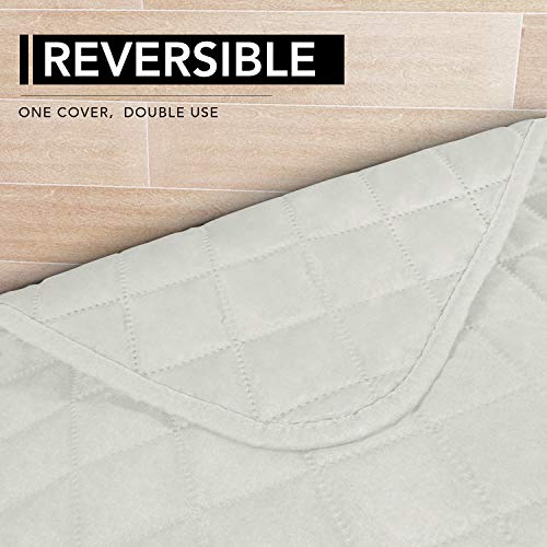 Image of Easy-Going Sofa Slipcover L Shape Sectional Couch 42 x 52 Inches Rectangular Chaise Lounge Reversible Furniture Protector for Pets Kids Children Dog Cat (Ivory /Ivory)
