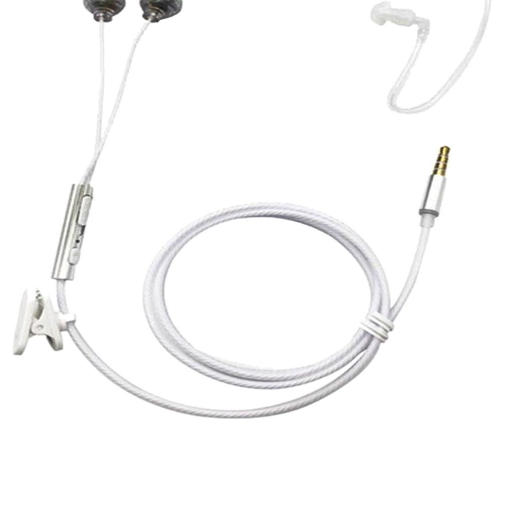 3.5mm Air Tube Stereo Wired Double in-Ear Vacuum Spiral Conduit Anti- Earphone w/Mic & Volume Control On/Off Switch for iPhone Samsung MP3 Tablet PC White|Accessories, Organizer, Storage, Holder, Rac-image-25