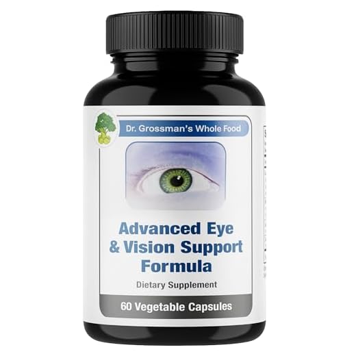 Dr. Grossman's Whole Food Advanced Eye and Vision Support Formula, Eye Supplements for Eyesight Support (Lutein, Zeaxanthin, Organic Prickly Pear, Bilberry, and More) - 30 Day Supply (60 Capsules)