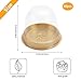Hewnda 50 Sets Cake Box - Internal Size Diameter 4-3/8 Inch X Height 4-1/8 Inch Clear Plastic Dome Carrier - Single Cake Container Carry Reinforcement Stickers (Gold)