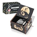 BAOSIWA Halloween Music Box, Engraved Wooden Music Box Gifts for Girlfriend Boyfriend Her Him Birthday Valentines Day