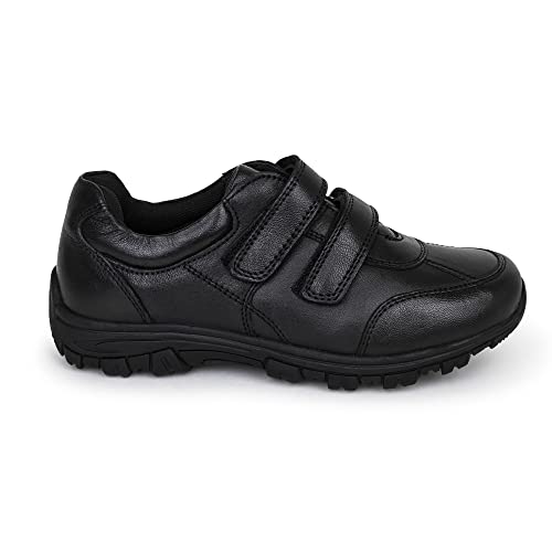 Kid's Tread Outsole Leather Sneaker, Hook-and-Loop Fastener, Stylish Active Casual Shoe Ideal for School and Sports2