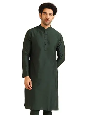 Men's Cotton Blend Solid Regular Kurta