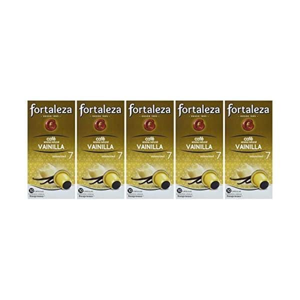 Café Fortaleza Cápsulas De Café Con Aroma Compatibles Con Nespresso - Pack 5 X 10 - Total Cápsulas, Vainilla, 50 Unidad - Imagen 4