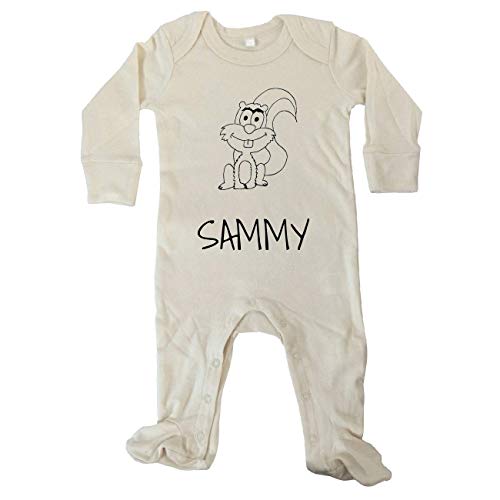 Jollipets Baby Romper Long Sleeved - Sammy - 100% Bio - Variant: Animals Zoo - Design: Squirrel, 6-12 Monate