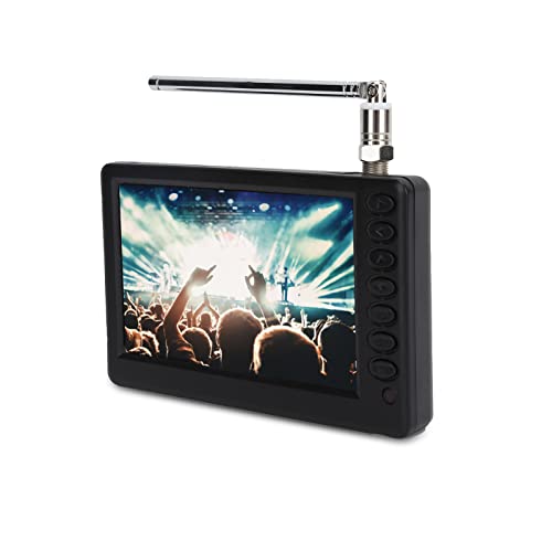 LEADSTAR TV LCD con pantalla ancha portátil de 5 pulgadas con antenas desmontables, ranura para tarjeta USB/SD, 1920x1280 estéreo de alta sensibilidad, TV digital portátil para coche, camping, cocina