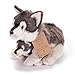 Nat and Jules Mommy Wolf and Pup Wintry Gray Children's Plush Stuffed Animal Toy Set of 2