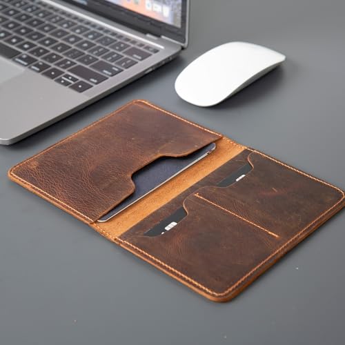 Charleston Leather Passport Holder – Travel Wallet for Men & Women – RFID Blocking Passport Cover with Card Slots – Slim Genuine Leather Passport Case (Antic Brown)4