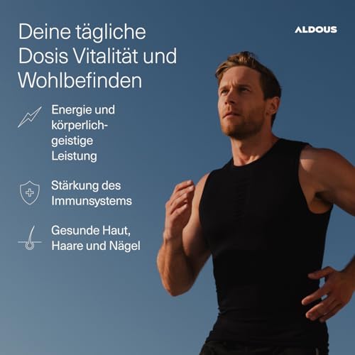 Vitamin B Komplex mit Vitamin C - 400 Tabletten (+12 Monate) - B Vitamine + B12, B1, B2, B3, B5, B6, Folsäure, Biotin, Cholin - Vegan, Hochdosiert - ALDOUS