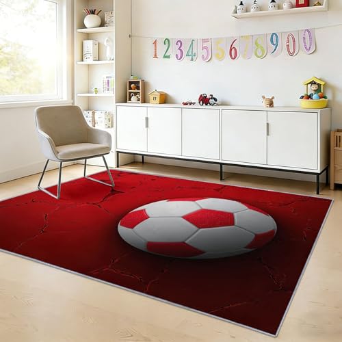 Tapis salon ballon rouge 140x200cm de qualité supérieure durable - 7